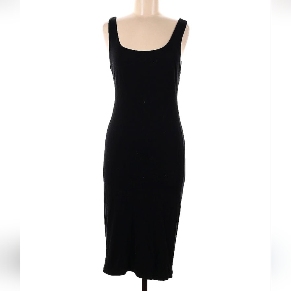 Black Sleeveless Midi Dress